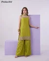 K 1168 By Naisha Chinon Embroidery Plazzo Suits